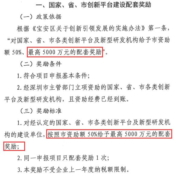 5000萬項目申報獎勵！寶安區(qū)創(chuàng)新平臺及相關(guān)機構(gòu)有福了！