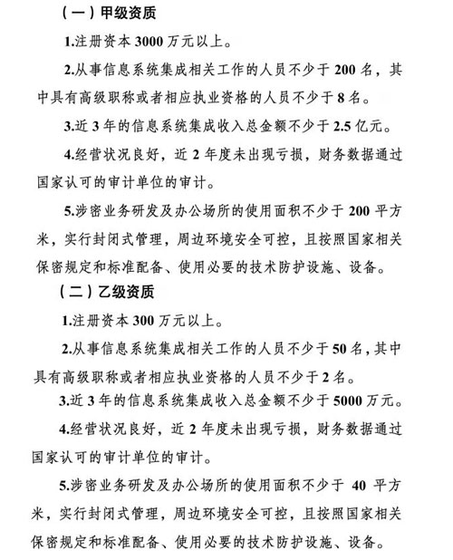 這10個(gè)條件都不滿足，你還想做涉密信息系統(tǒng)集成甲乙級(jí)？